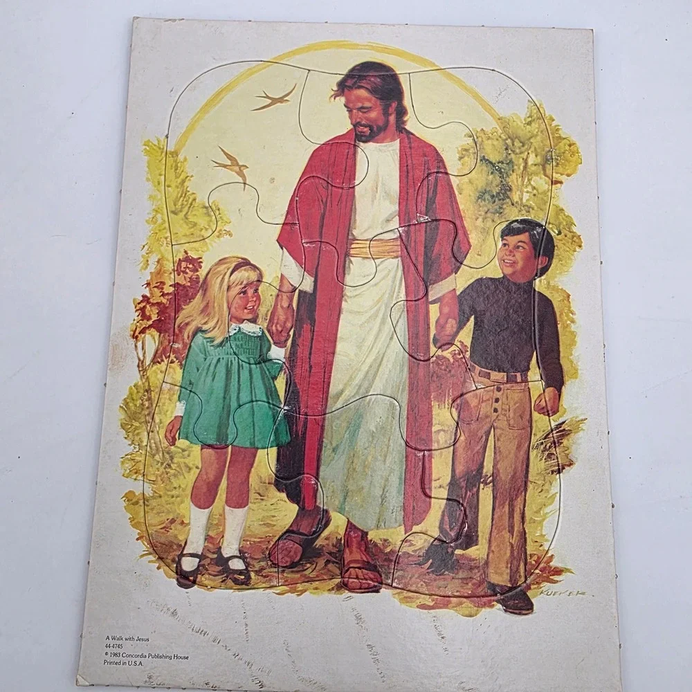 Vintage Concordia Jesus Puzzles 1974 1983 Kueker Religious Frame Tray Puzzles